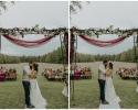 Bride and groom kissing after saying "I do"